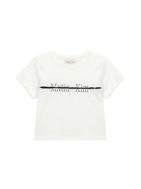 Musinsa Matin Kim Cutted Logo Cropped Top In White