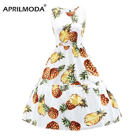 Plus Size Pineapple Dress Vintage Dresses Sleeveless Ball Gown S S