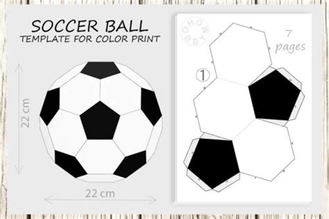 Soccer Ball 3d Papercraft Template For Color Print Hobbymo