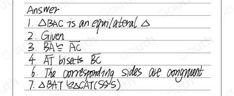 Solved Complete The Proof Given Delta Bac Is An Equilateral Delta