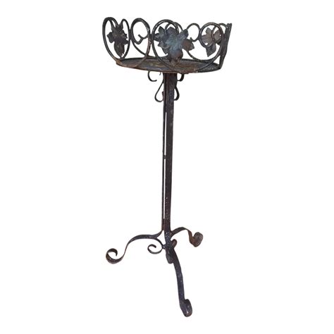 Vintage Dark Wrought Iron Maple Leaf Design Stand Chairish