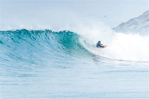 Bodyboarder Surfing Ocean Wave Stock Photo Image Of Boarder