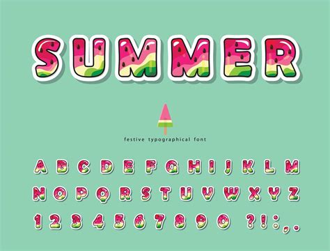 Watermelon summer trendy font 700243 Vector Art at Vecteezy