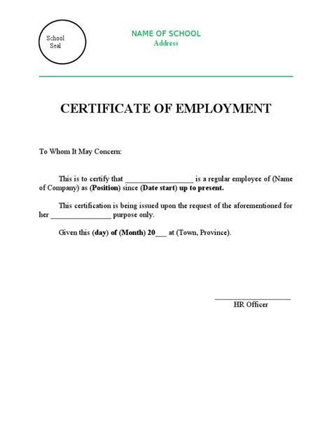 Sample Coe Pdf