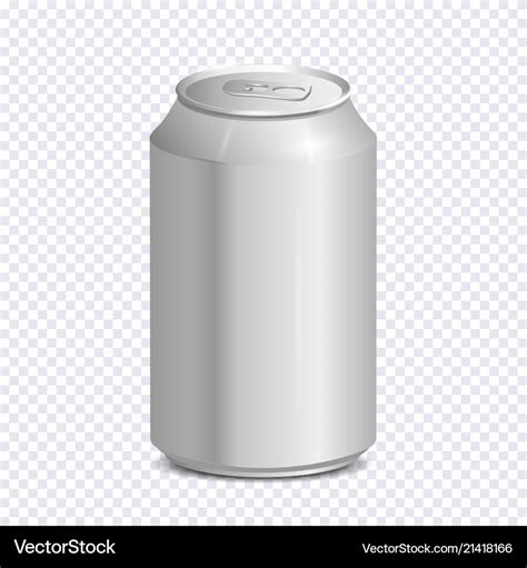 Blank aluminum soda can on transparent background Vector Image