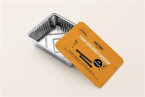 Large Aluminum Food Container Box Mockup Mockup Free