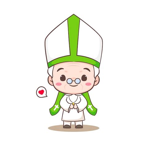 Le Pape Est Un Personnage De Dessin Anim Mignon Un Pr Tre Catholique