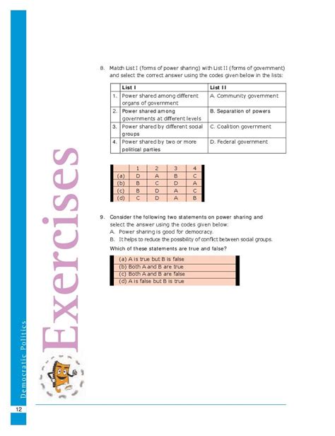 Up Board Book Class Social Science Civics Chapter Power Sharing