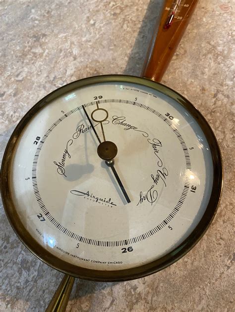 Vintage Airguide Mid Century Barometer Thermometer Nice Teak Etsy