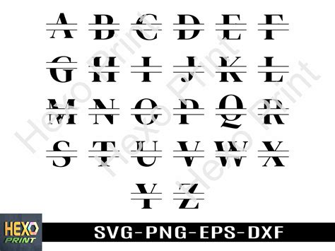 Split Monogram Svg Alphabet Svg Files For Cricut Split Etsy Canada In