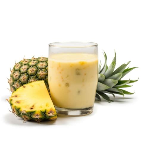 Premium AI Image A Glass Of Pineapple Juice With A Pineapple On It