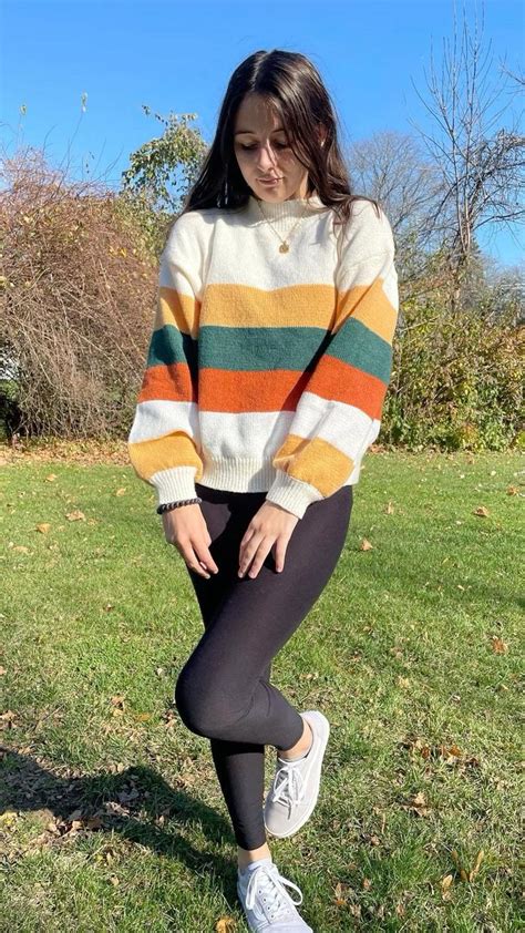 Striped Sweater Fall Outfit Idea Fall Sweaters Stripe Sweater Fall