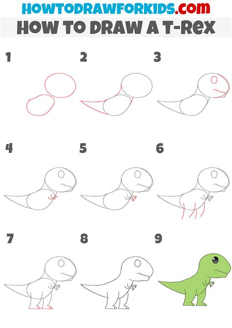 How To Draw A T Rex Step By Step