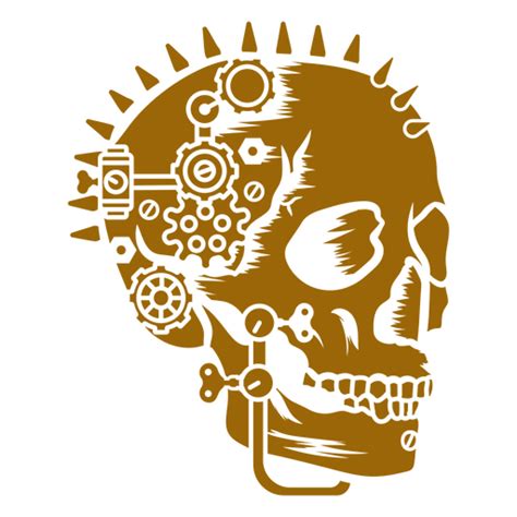 Diseño Png Y Svg De Calavera Steampunk Con Engranajes En La Cabeza Para Camisetas