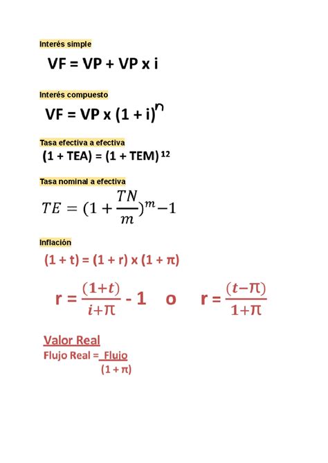 F Rmulas Pc Mate Fi Matem Tica Financiera Para Economistas Inter S