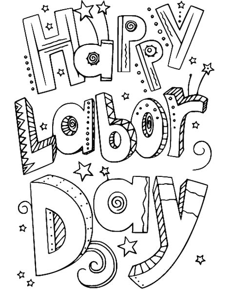 Doodle Of Happy Labor Day Coloring Page Free Printable Coloring Pages