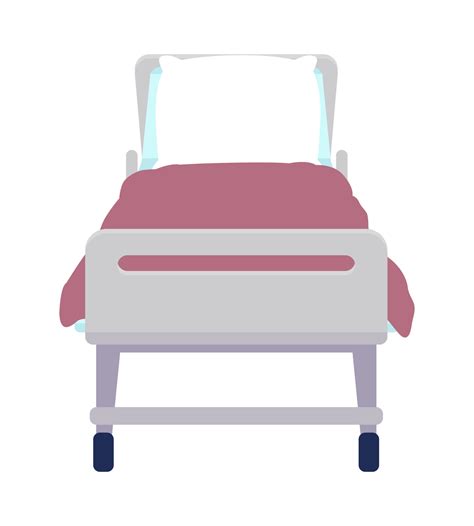 Hospital bed semi flat color vector object. Editable element. Full ...