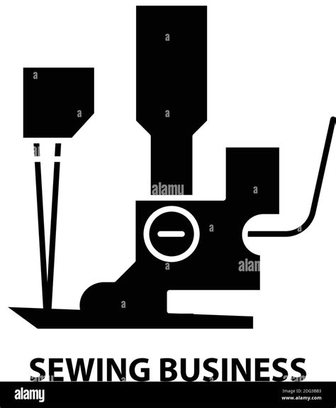 Sewing Business Icon Black Vector Sign With Editable Strokes Concept Illustration Stock Vector