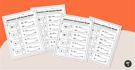 Number Bonds Subtraction Worksheet Teach Starter Worksheets Library