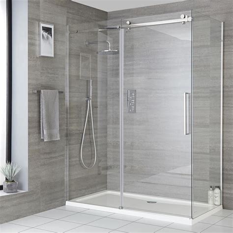 Milano Portland Frameless Sliding Door Shower Enclosure Choice Of