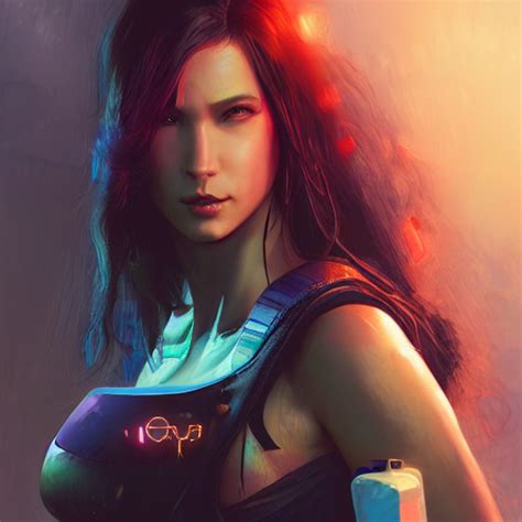 Krea Ai Cyberpunk 2077 Female Character Concept Art By Sta