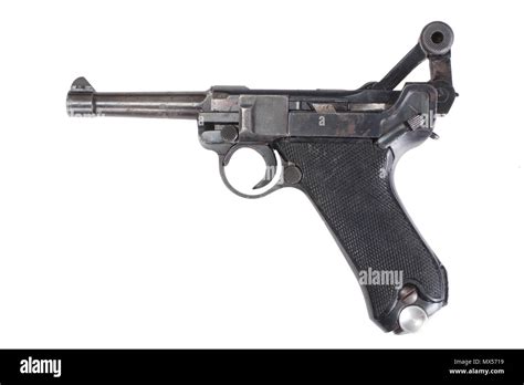 Luger P08 Parabellum Pistole Isoliert Stockfotografie Alamy