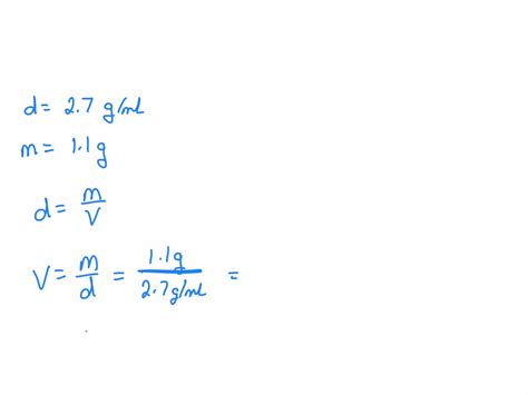 Solved A Chemist Has A Block Of Aluminum Metal Density Is G Ml