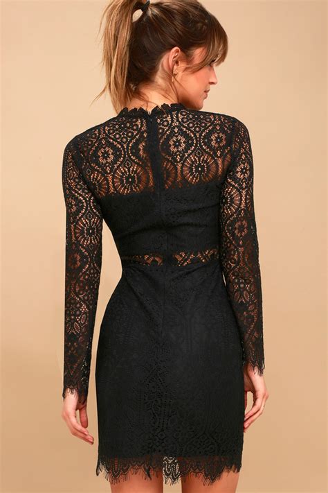 Sexy Black Dress Black Lace Dress Long Sleeve Lace Dress