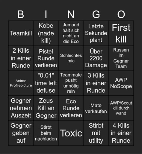 CS2 Bingo Card