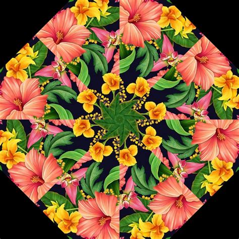 Tropical Fleur Rosie Pre Cut Kaleidoscope Quilt Kit Sizes Pre Cut