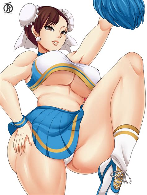 Rule 34 Big Breasts Breasts Cheerleader Chun Li Cleavage Female Female Only Large Breasts