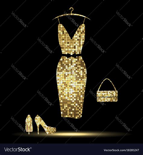 Golden Dress Royalty Free Vector Image Vectorstock