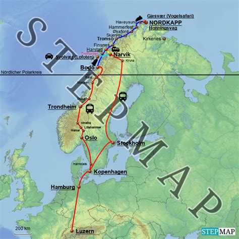 Stepmap Nordkapp Landkarte F R Europa