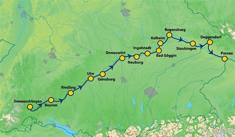 Der Donau Radweg Karte Infos