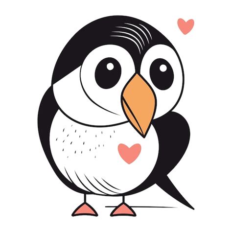 Penguin De Dessin Anim Mignon Amoureux Illustration Vectorielle Isol E