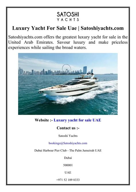 Ppt Luxury Yacht For Sale Uae Satoshiyachts Powerpoint