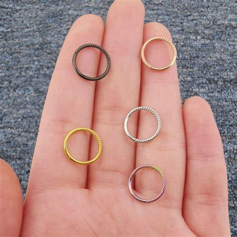 16G Five Colors Waven Hinged Segment Conch Ring Body Jewelry Helix