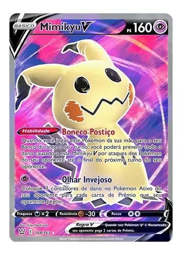 Carta Pokémon Mimikyu V Full Art Estilos De Batalha Parcelamento Sem