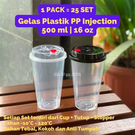 Gelas Plastik Pp Cup Injection Ml Oz Pack Isi Set Set