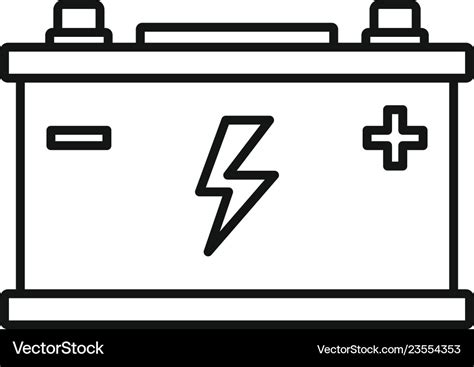 Car battery icon outline style Royalty Free Vector Image