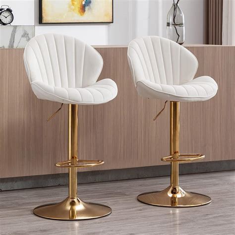 Wahson Velvet Bar Stools Set Of 2 Breakfast Bar Chairs With Backrest