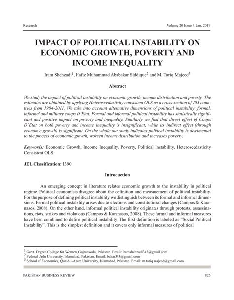 PDF IMPACT OF POLITICAL INSTABILITY ON ECONOMIC GROWTH POVERTY AND