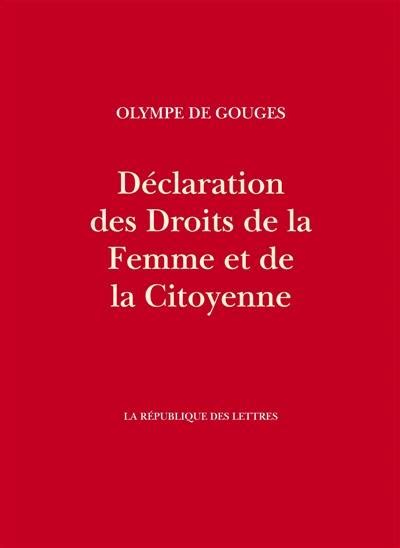 Livre Déclaration des droits de la femme et de la citoyenne Contrat