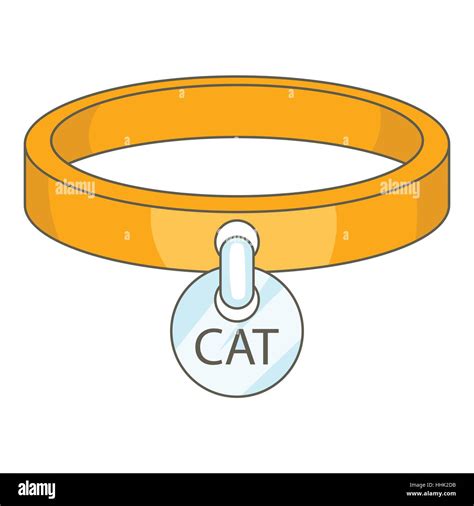 Collar De Gato El Icono De Estilo De Dibujos Animados Imagen Vector De