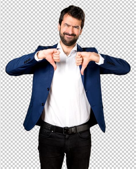 Premium Psd Handsome Man Making Bad Signal