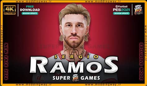 فیس Sergio Ramos برای Pes 2021 آپدیت 13 بهمن 1402 مودینگ وی