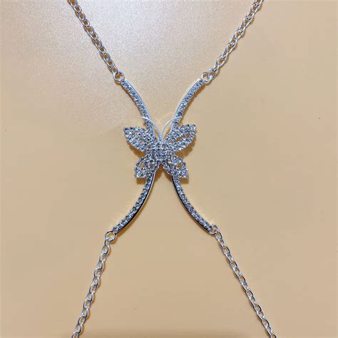 Rhinestone Butterfly Chest Bracket Bra Chain Body Jewelry Sexy Bikini Crystal Body Chain Buy