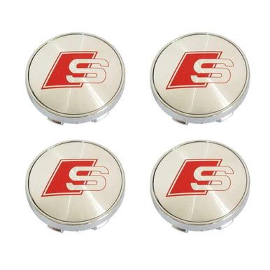 4x Sline Audi A1 A3 A4 A5 A6 A7 Wheel Center Hub Cap Cover 60mm Silver