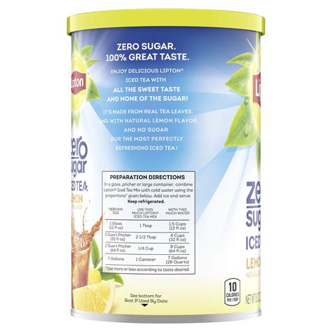 Lipton Zero Sugar Iced Tea Mix Black Tea Lemon Caffeinated 28 Quarts Beauty Suppliers