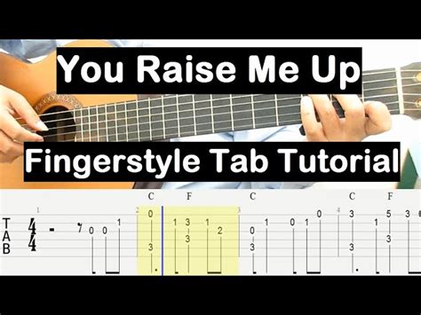 You Raise Me Up Guitar Lesson Chords In C Fingerstyle Tab Tutorial